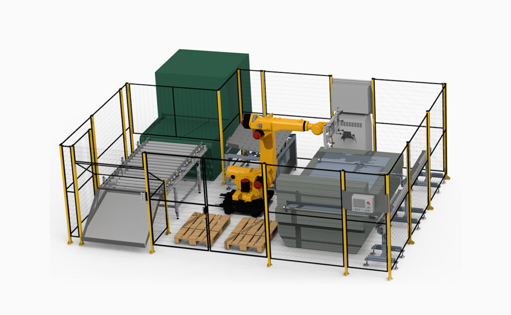Robotické zakládání plastových desek